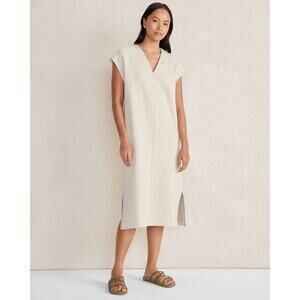 Haven Well Within Organic Cotton French Terry V-Neck Dress Beige Size Small